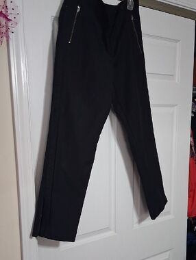 Women's Black Dress Pants with 4 Zip Pockets Sz 14
